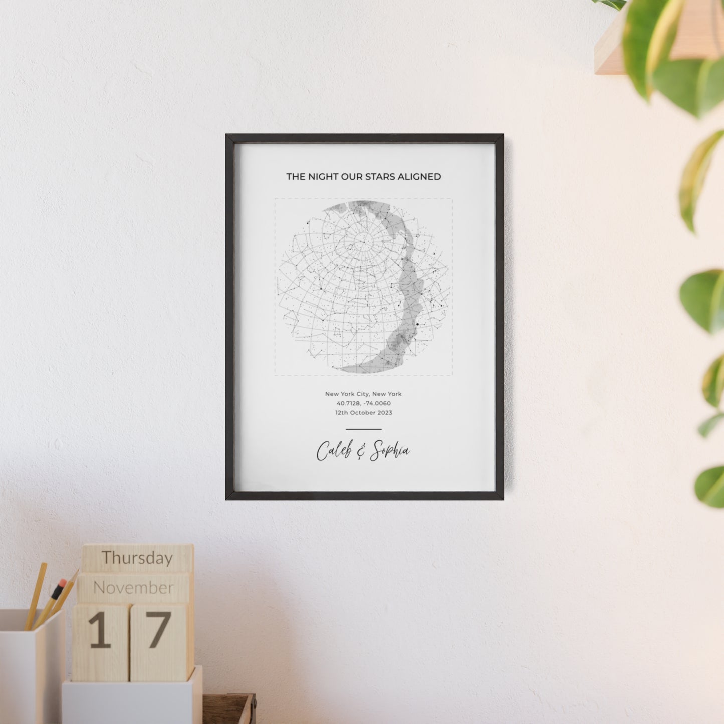 Custom Star Map Print – Personalized Night Sky Poster, The Night We Met Anniversary Gift, Wedding or Constellation Wall Art