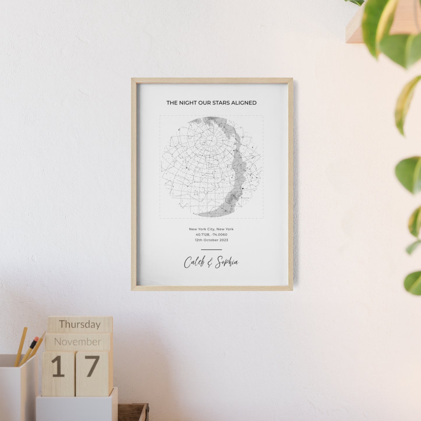 Custom Star Map Print – Personalized Night Sky Poster, The Night We Met Anniversary Gift, Wedding or Constellation Wall Art