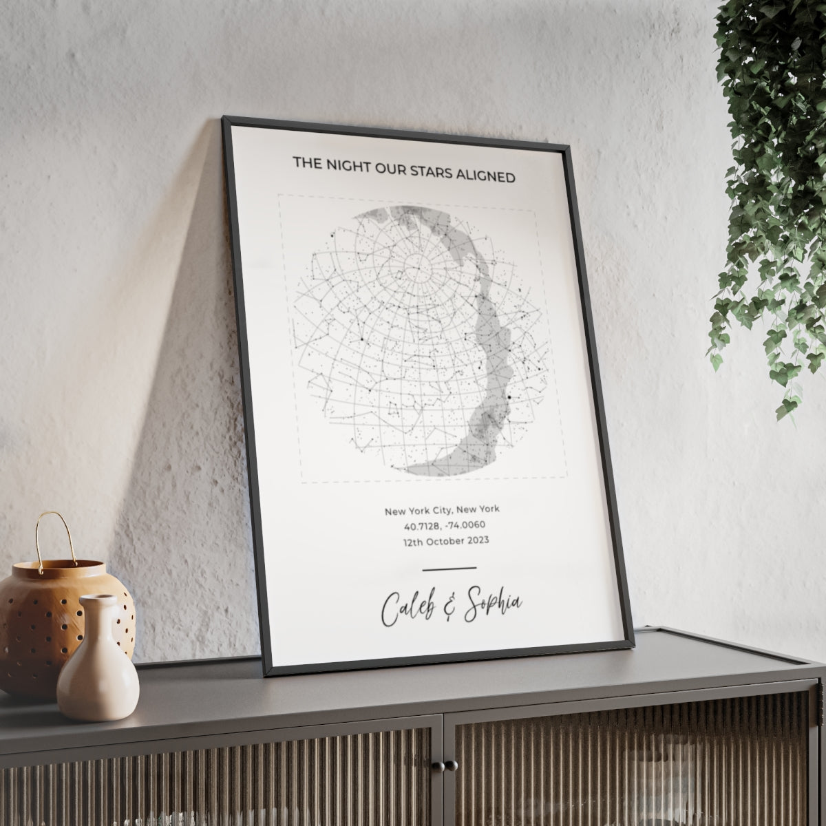 Custom Star Map Print – Personalized Night Sky Poster, The Night We Met Anniversary Gift, Wedding or Constellation Wall Art