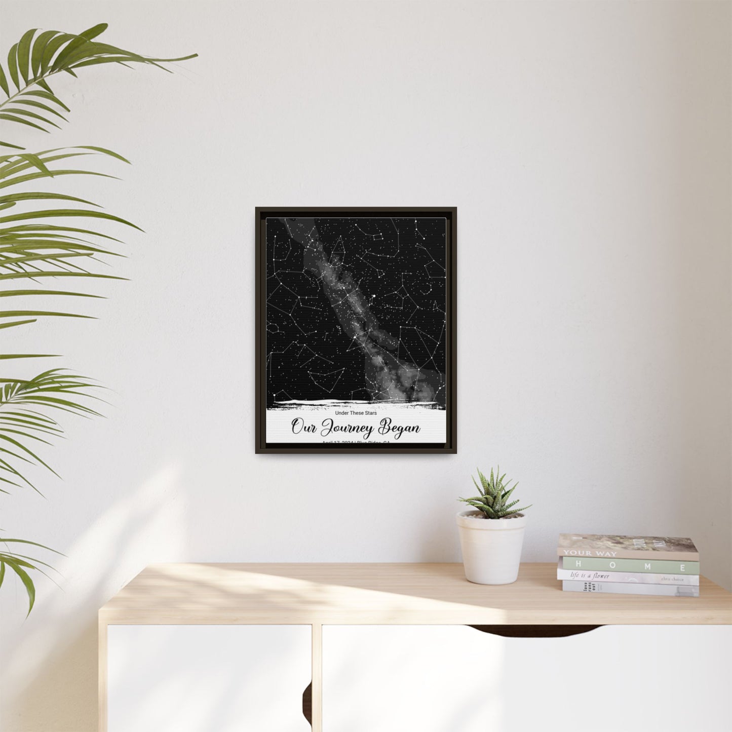 Personalized Star Map Matte Canvas – Custom Night Sky Print, Constellation Map Gift for Birthdays, Weddings & Special Dates