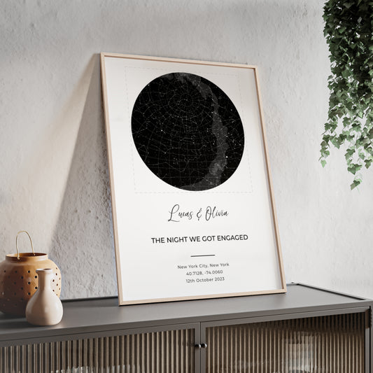Custom Star Map Print – Personalized Night Sky Poster, The Night We Met Anniversary Gift, Wedding or Constellation Wall Art
