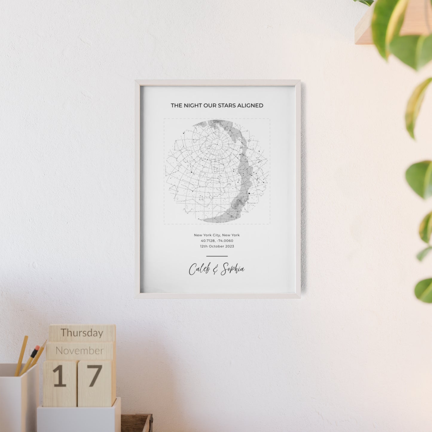 Custom Star Map Print – Personalized Night Sky Poster, The Night We Met Anniversary Gift, Wedding or Constellation Wall Art