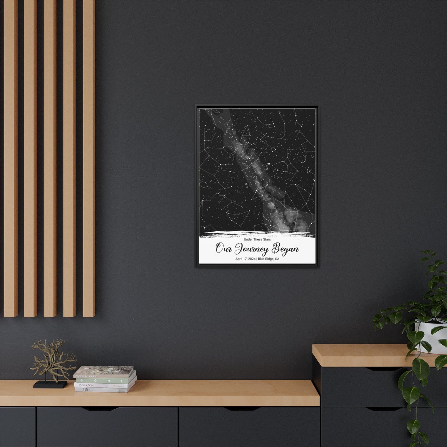 Personalized Star Map Matte Canvas – Custom Night Sky Print, Constellation Map Gift for Birthdays, Weddings & Special Dates