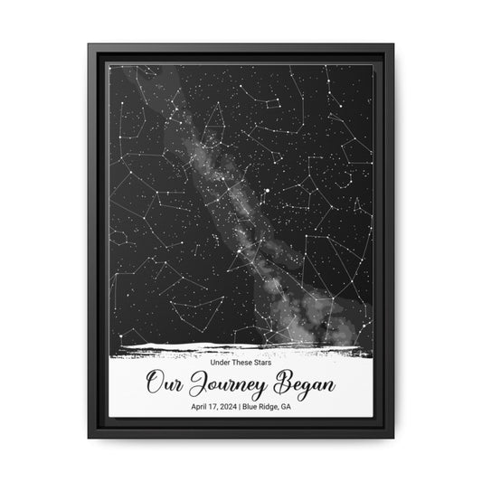 Personalized Star Map Matte Canvas – Custom Night Sky Print, Constellation Map Gift for Birthdays, Weddings & Special Dates