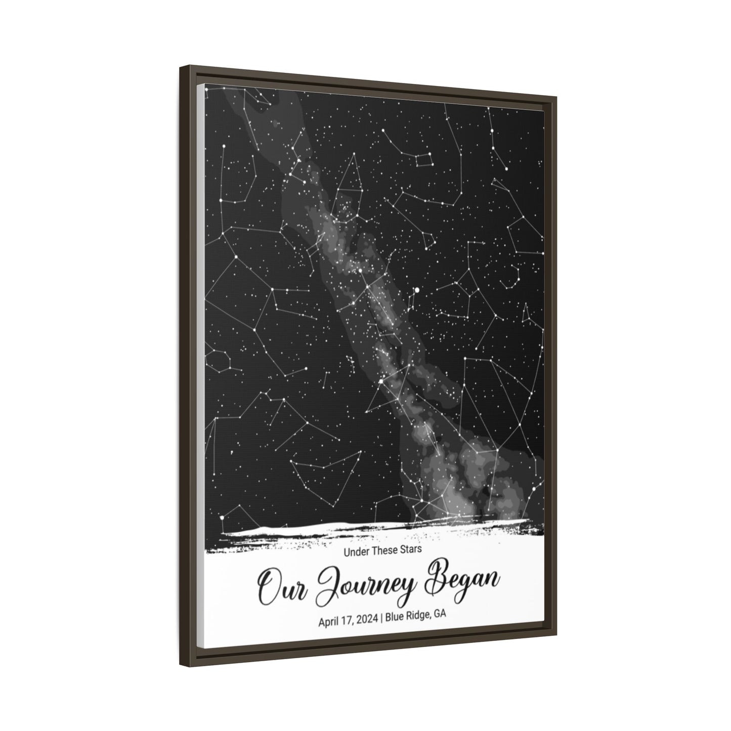 Personalized Star Map Matte Canvas – Custom Night Sky Print, Constellation Map Gift for Birthdays, Weddings & Special Dates